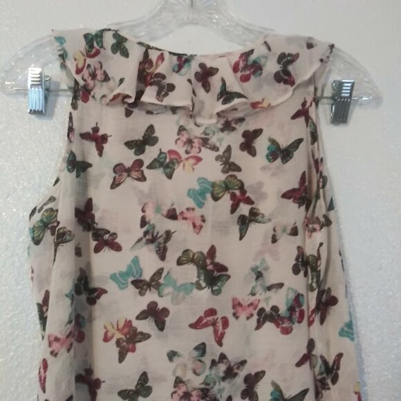 No Boundaries women's size L (11-13) multicolored butterfly print woven tank top - Picture 5 of 16